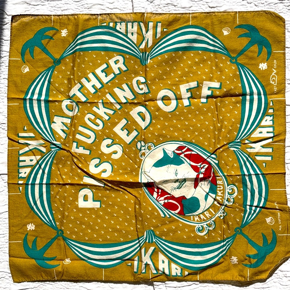 KAPITAL Pissed off Cat Graphic Bandana